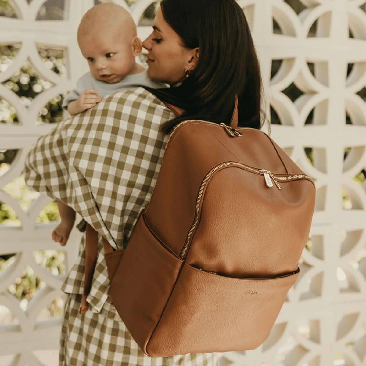 OiOi - Multitasker Nappy Backpack (Brown Vegan Leather) OiOi