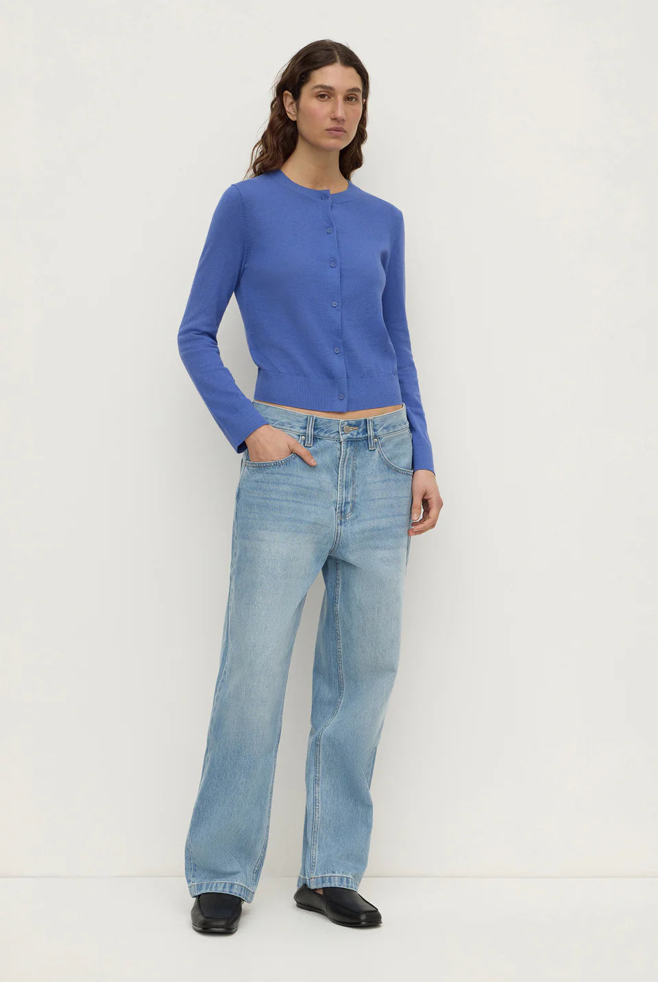 Assembly Label - Orina Cotton Cashmere Cardigan (New Blue) Assembly Label