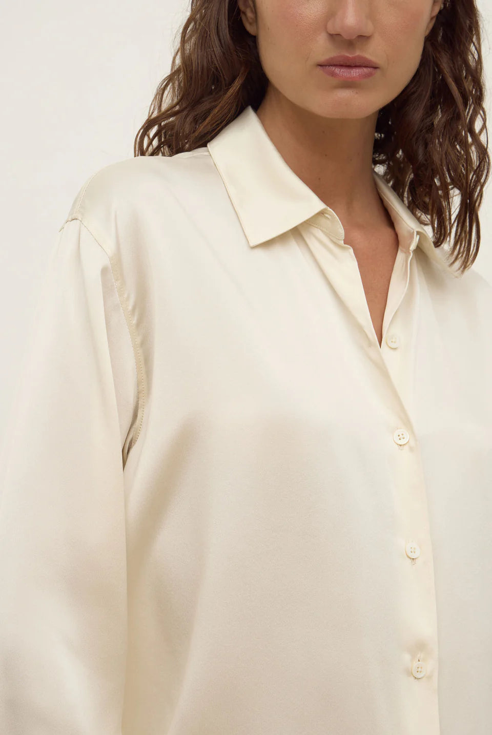 Assembly Label - Pippa Silk Long Sleeve Shirt (Cream) Assembly Label