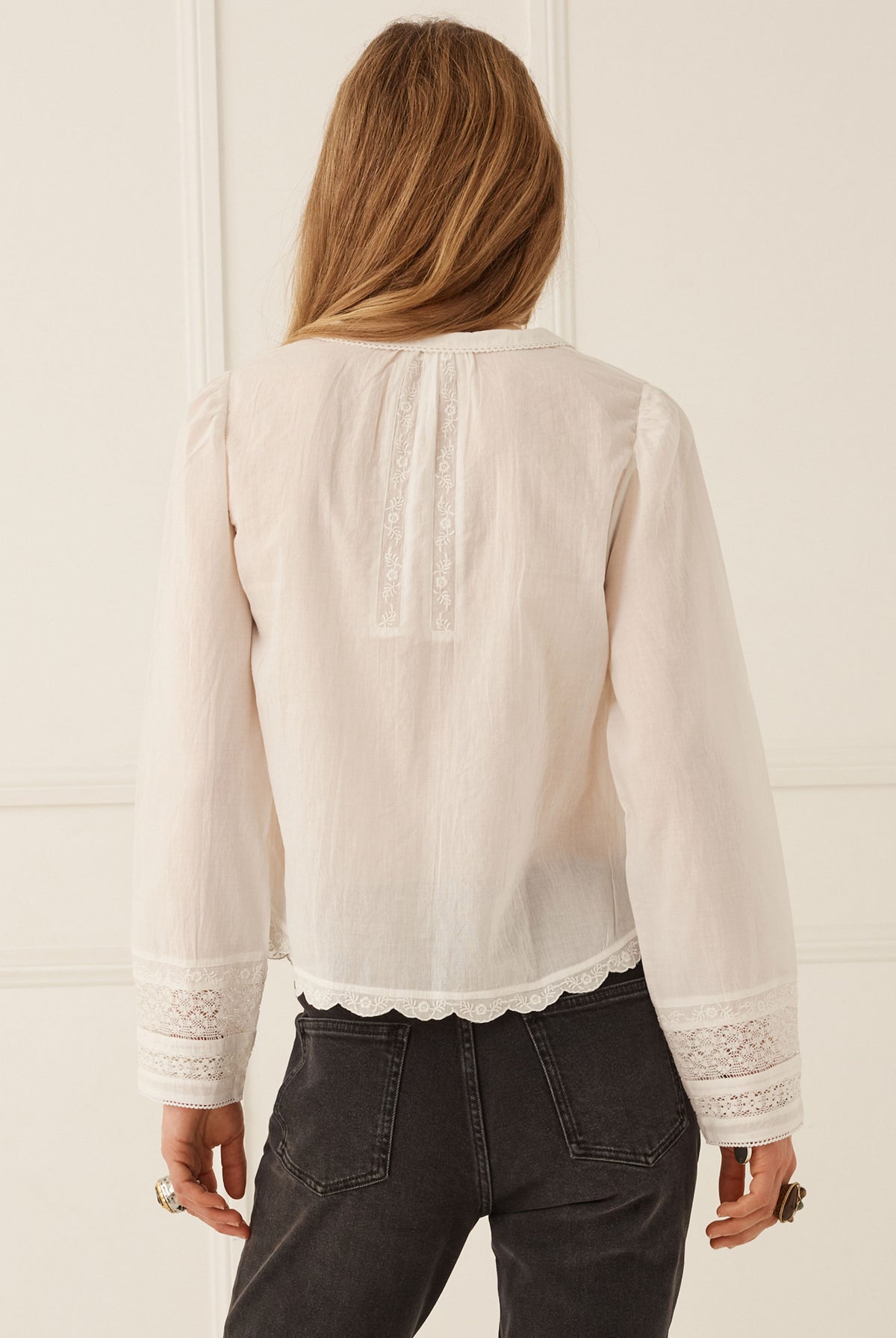 Spell - Prairie Long Sleeve Blouse (Antique White) Spell