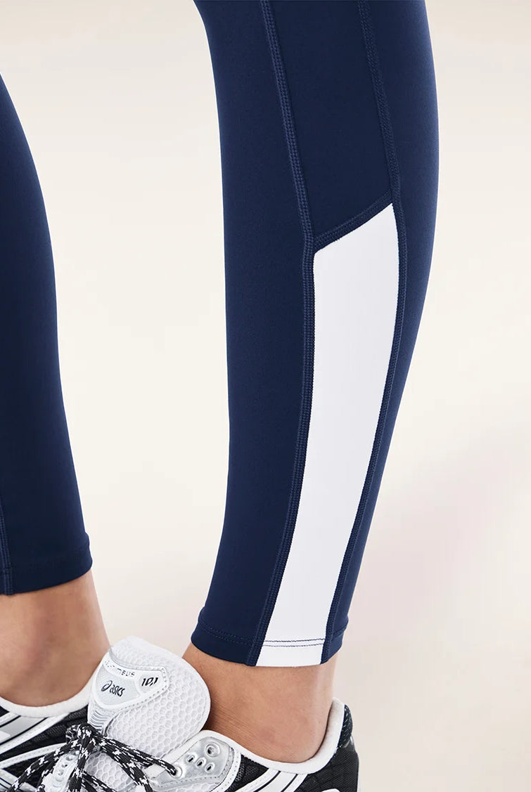 P.E Nation - Quickline Full Length Legging (Dark Navy/White) P.E Nation