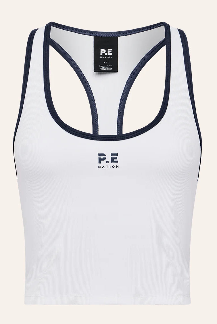 P.E Nation - Radar Rib Tank (White/Dark Navy) P.E Nation
