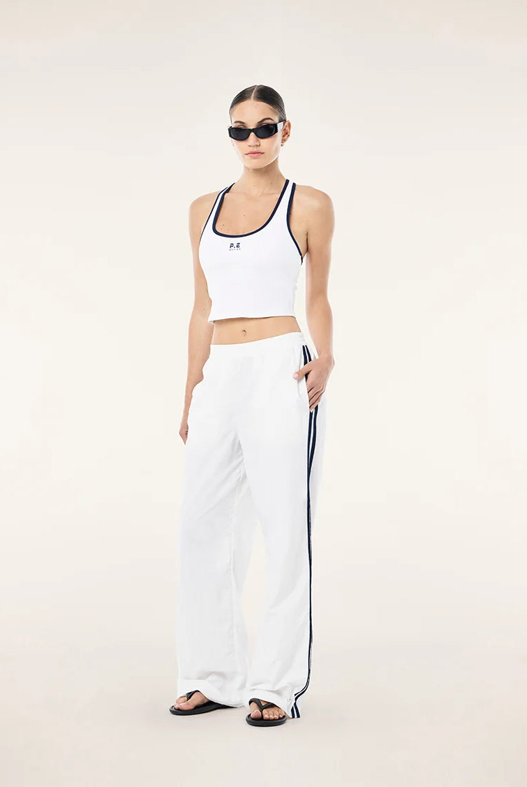 P.E Nation - Relay Spray Track Pant i(White & Dark Navy) P.E Nation