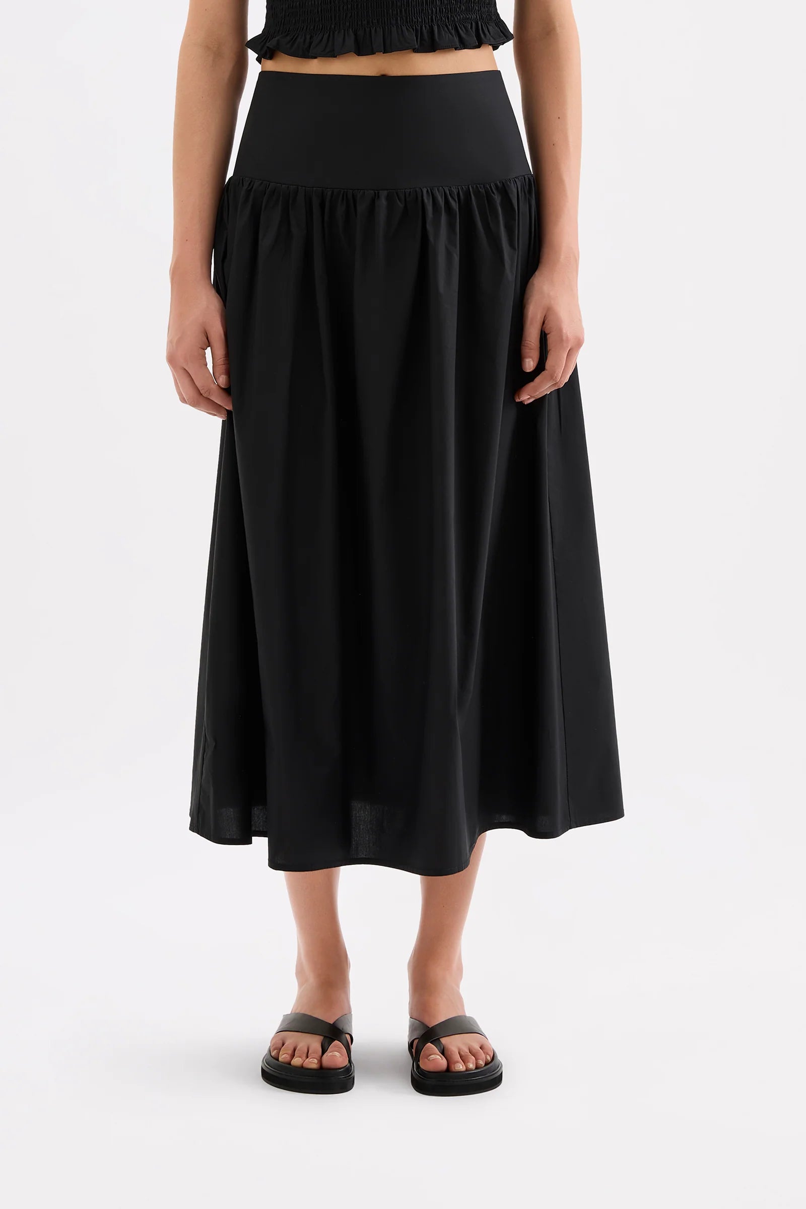 Nude Lucy - Greta Poplin Skirt (Black) Nude Lucy