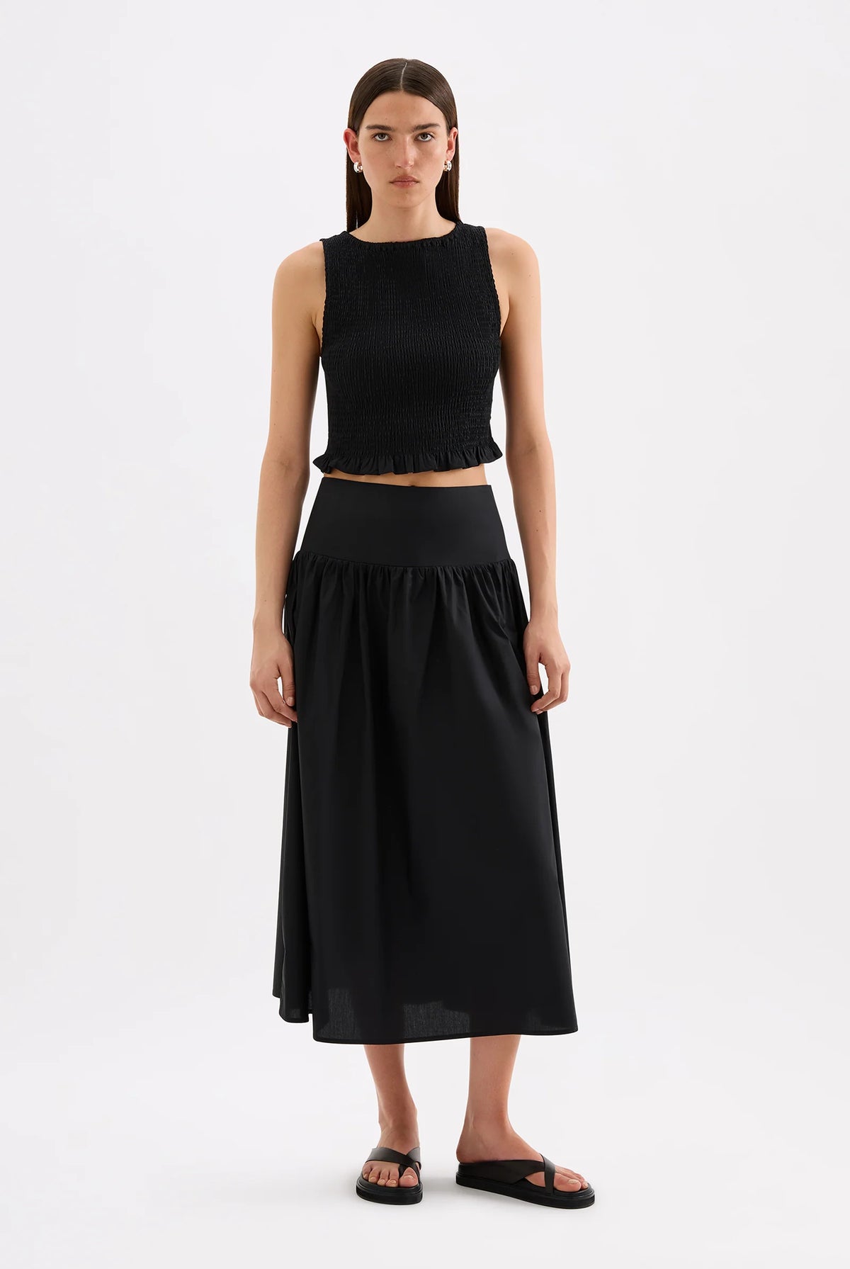 Nude Lucy - Greta Poplin Skirt (Black) Nude Lucy