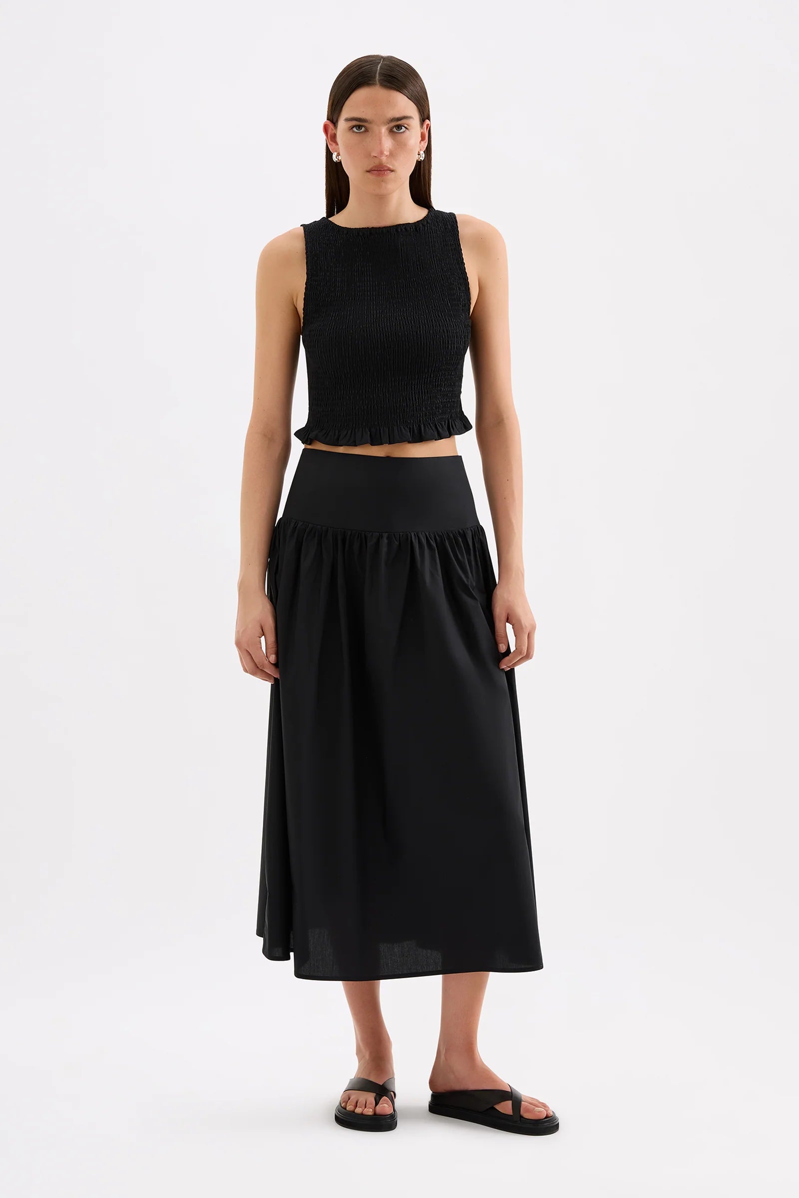 Nude Lucy - Greta Poplin Skirt (Black) Nude Lucy