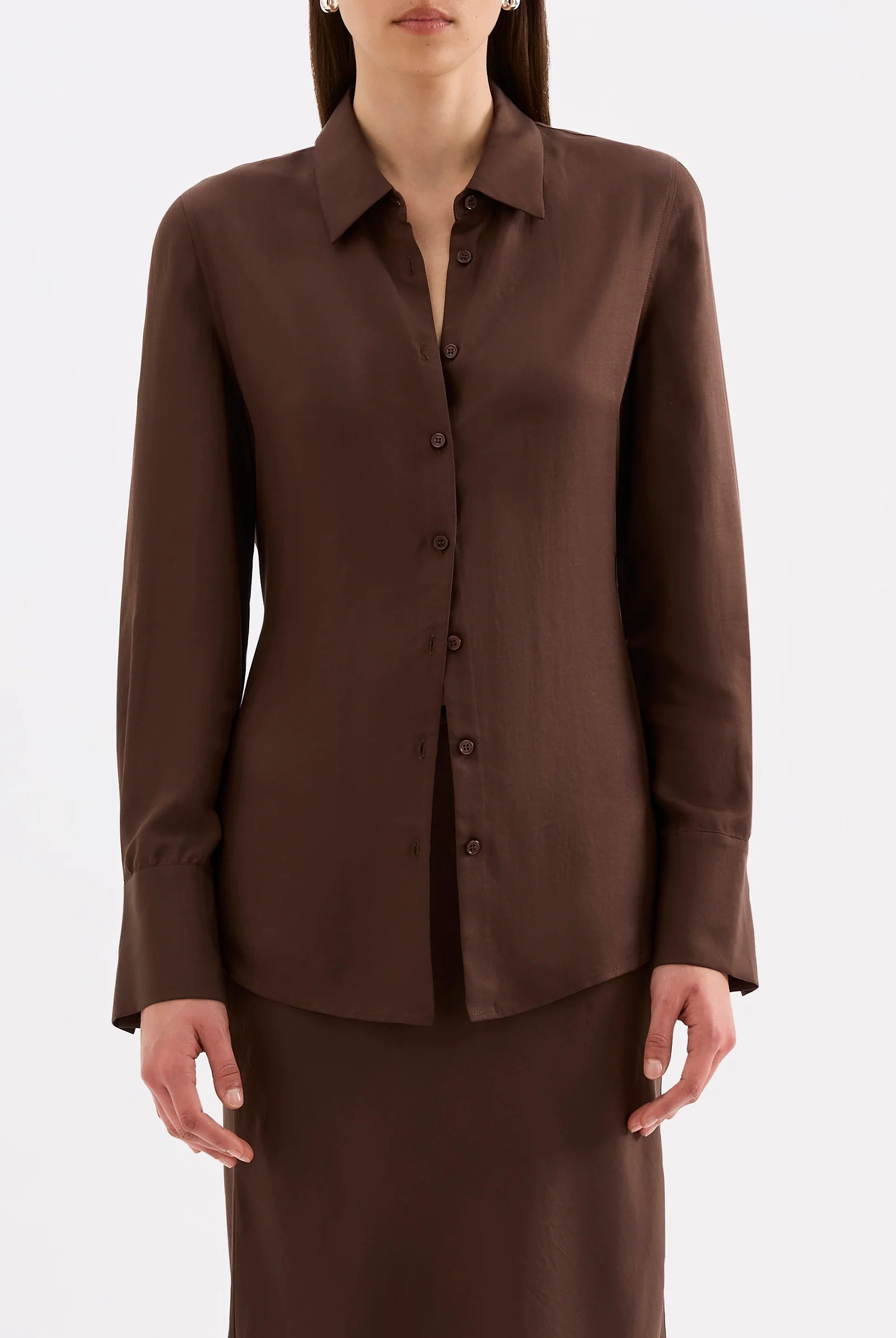 Nude Lucy - Tilly Tencel Shirt (Chocolate) Nude Lucy