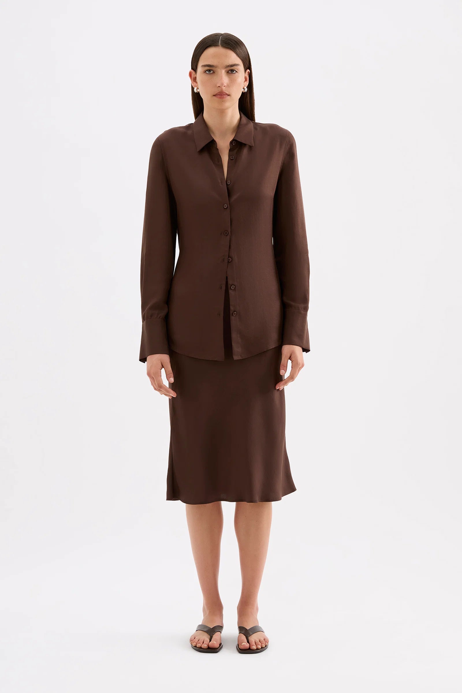 Nude Lucy - Tilly Tencel Shirt (Chocolate) Nude Lucy