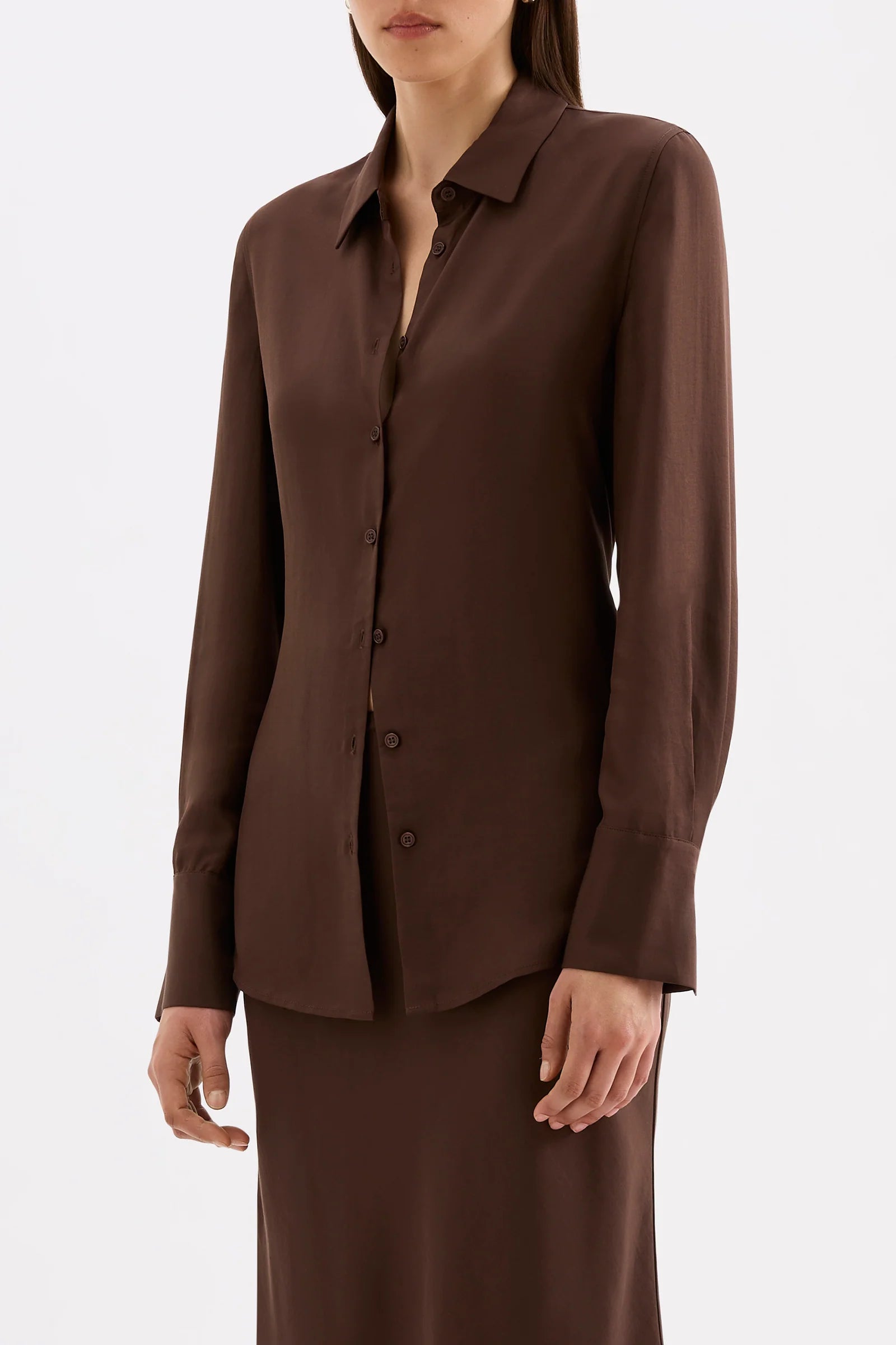 Nude Lucy - Tilly Tencel Shirt (Chocolate) Nude Lucy