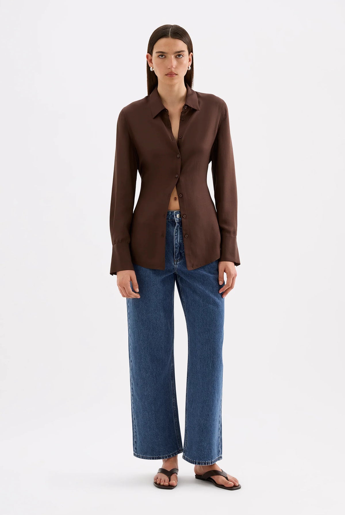 Nude Lucy - Tilly Tencel Shirt (Chocolate) Nude Lucy
