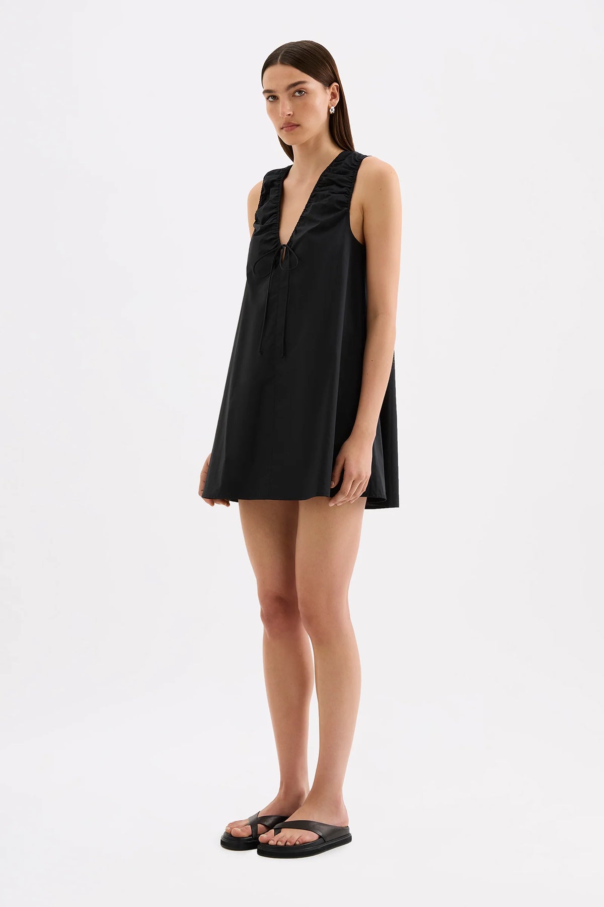 Nude Lucy - Cerie Poplin Mini Dress (Black) Nude Lucy