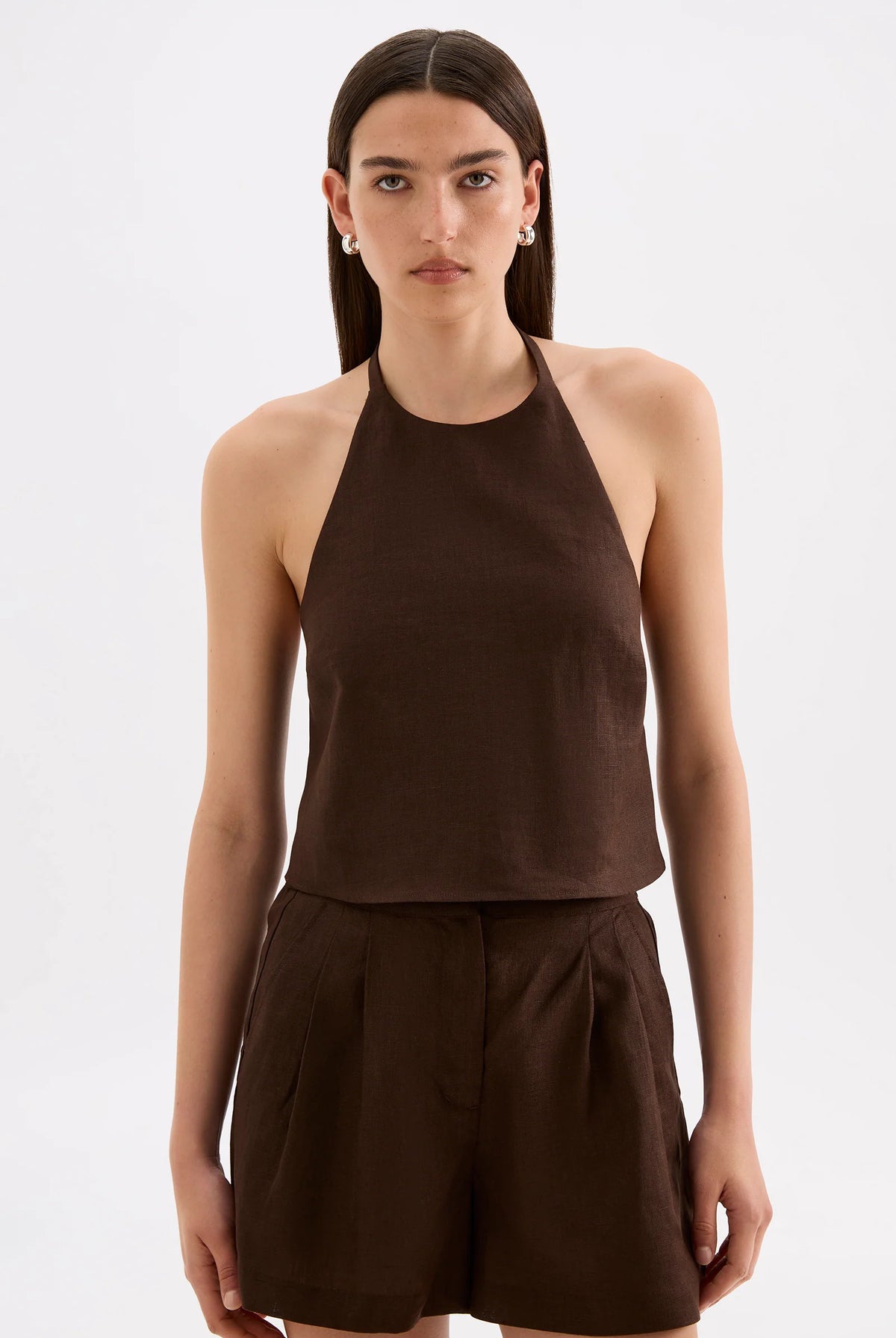 Nude Lucy - Riya Linen Top (Chcoclate) Nude Lucy