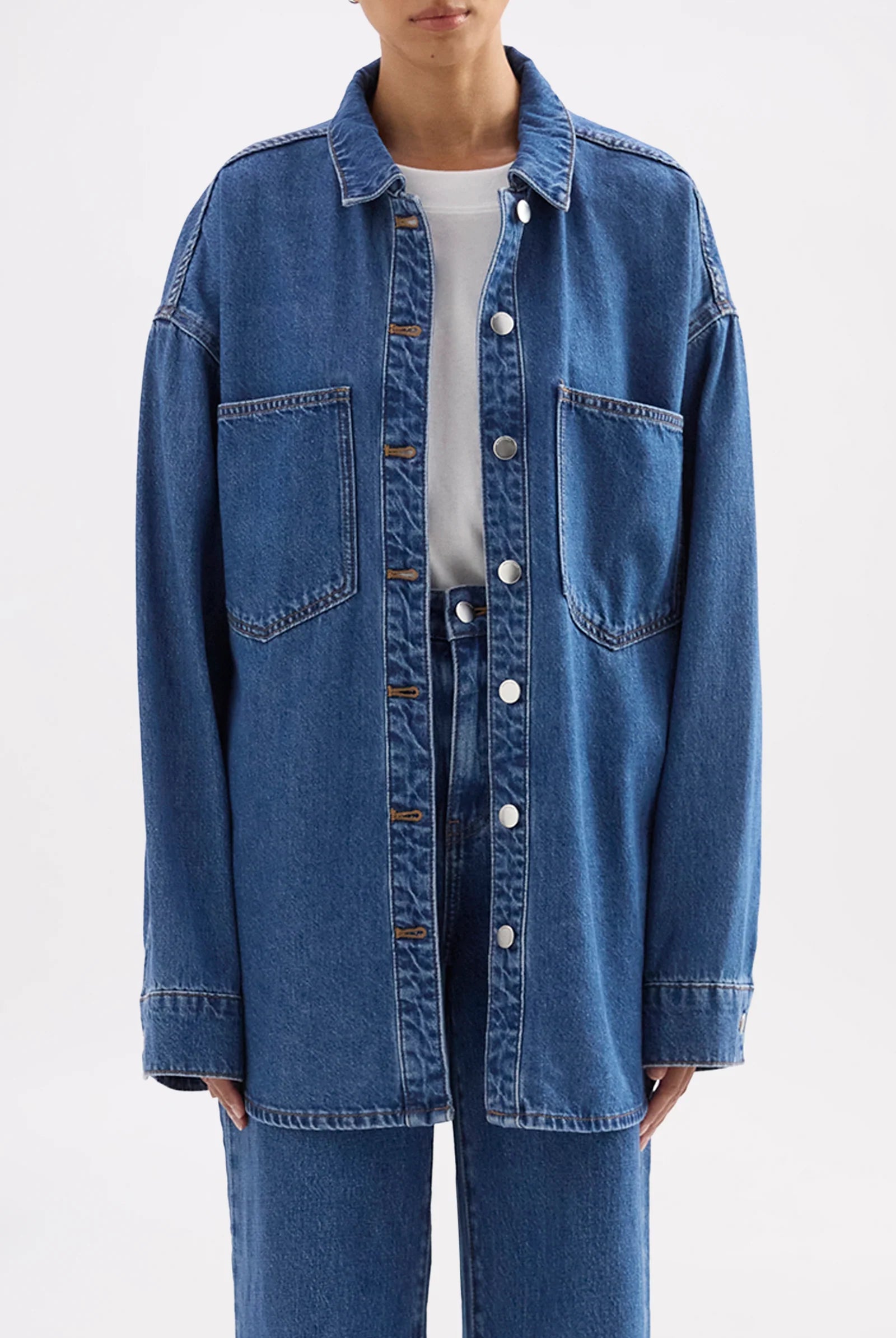 Nude Lucy - Organic Denim Oversized Shirt (Royal Blue) Nude Lucy