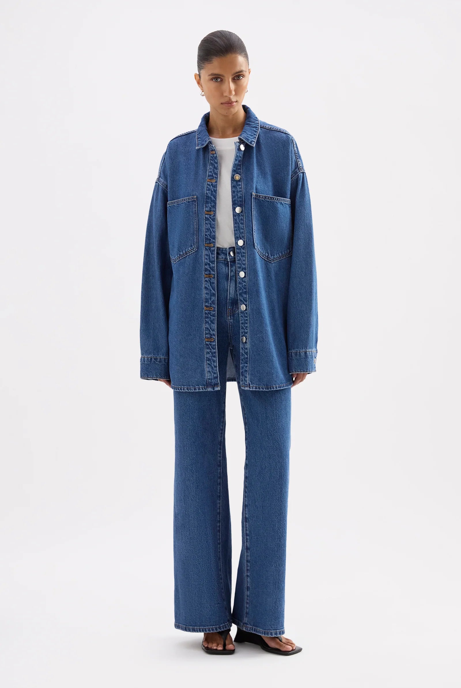 Nude Lucy - Organic Denim Oversized Shirt (Royal Blue) Nude Lucy