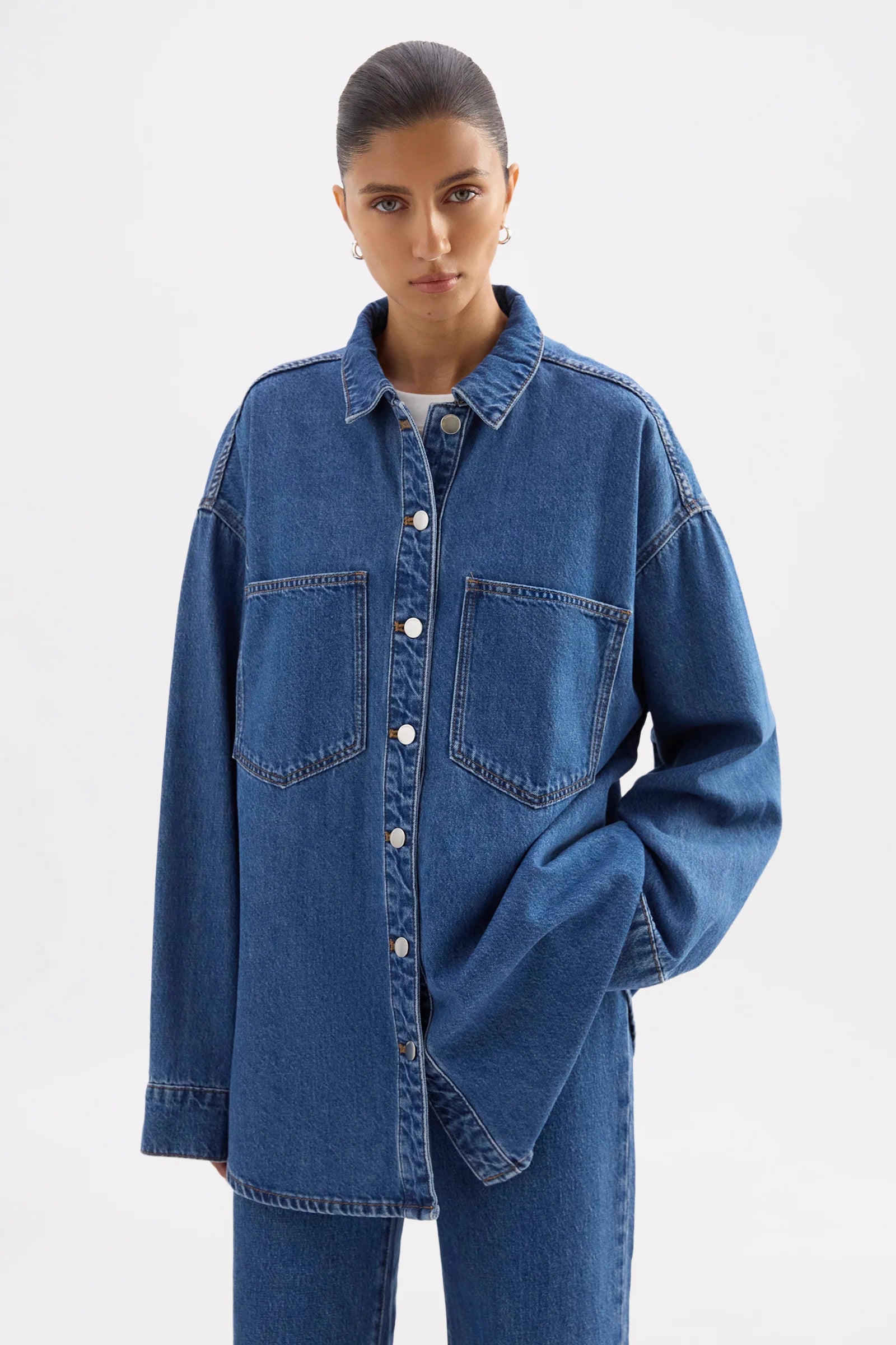 Nude Lucy - Organic Denim Oversized Shirt (Royal Blue) Nude Lucy