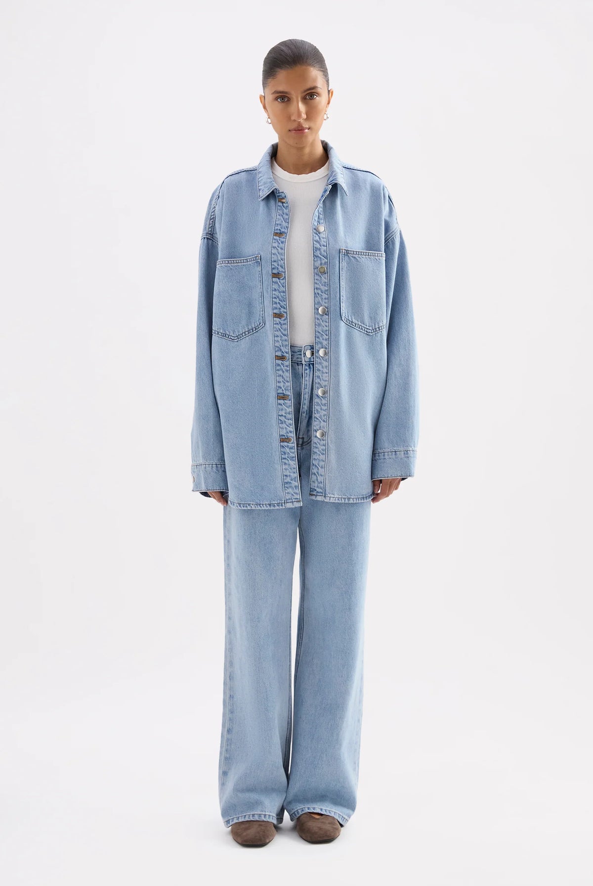 Nude Lucy - Organic Denim Oversized Shirt (Soft Blue) Nude Lucy