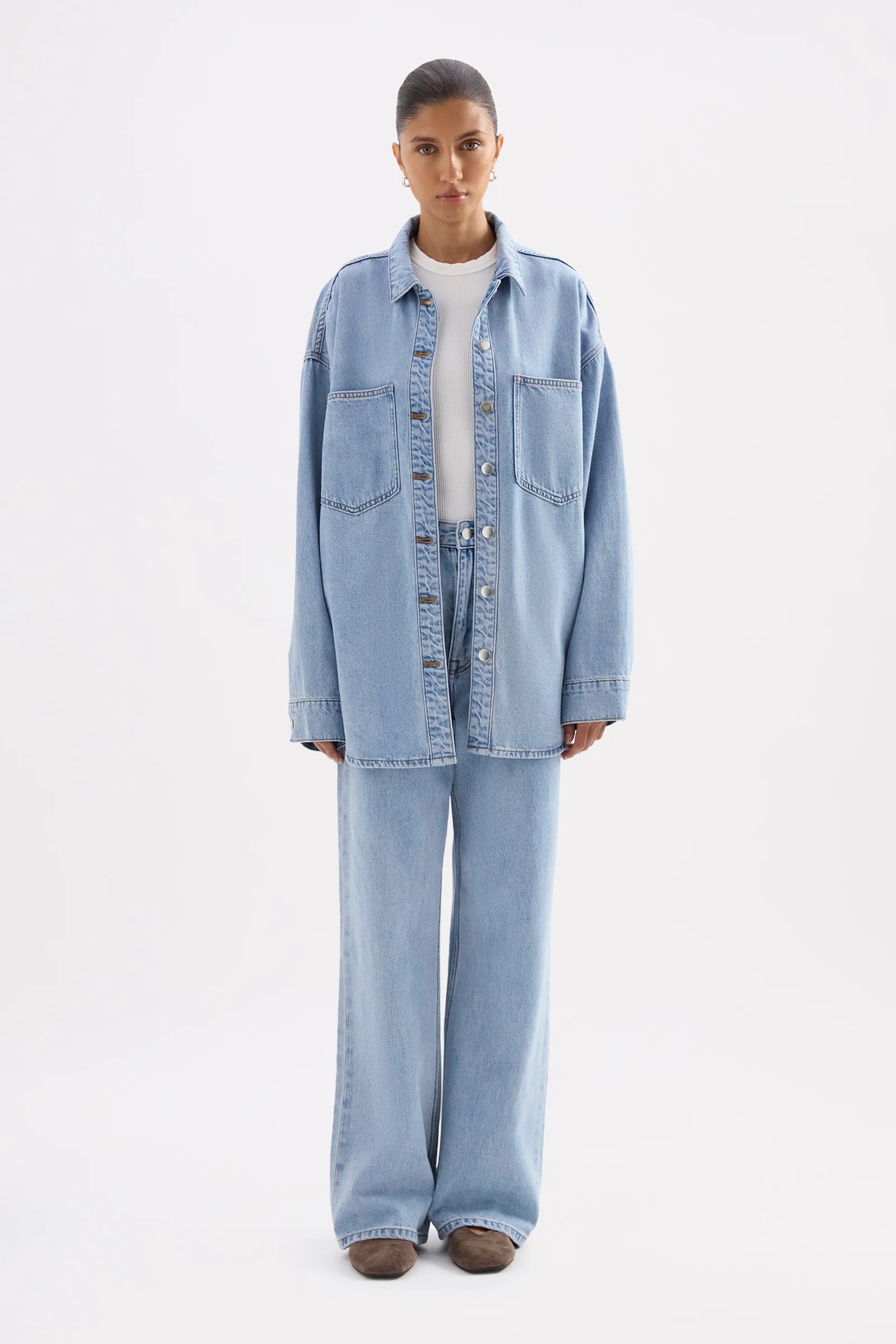 Nude Lucy - Organic Denim Oversized Shirt (Soft Blue) Nude Lucy