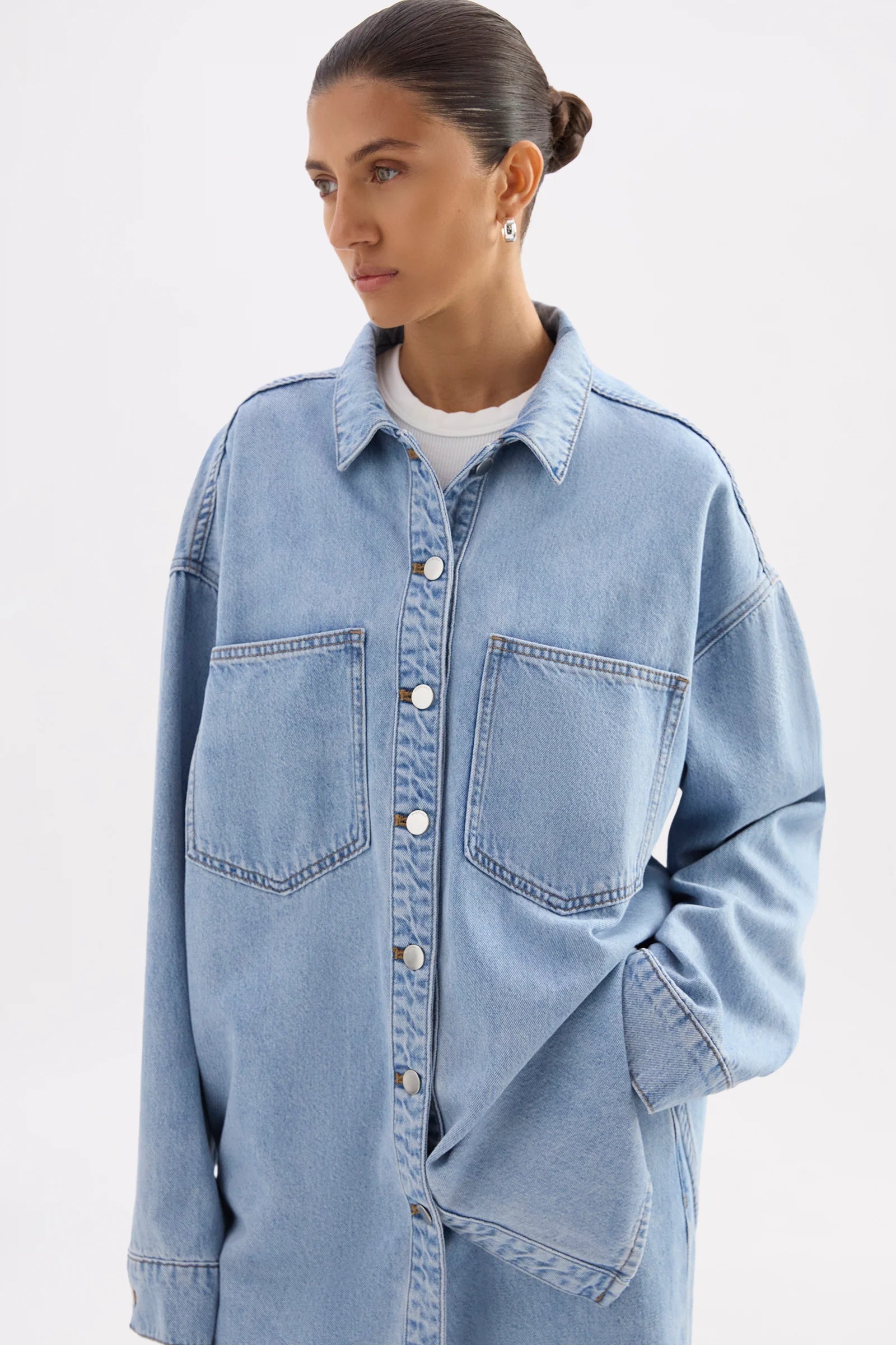Nude Lucy - Organic Denim Oversized Shirt (Soft Blue) Nude Lucy