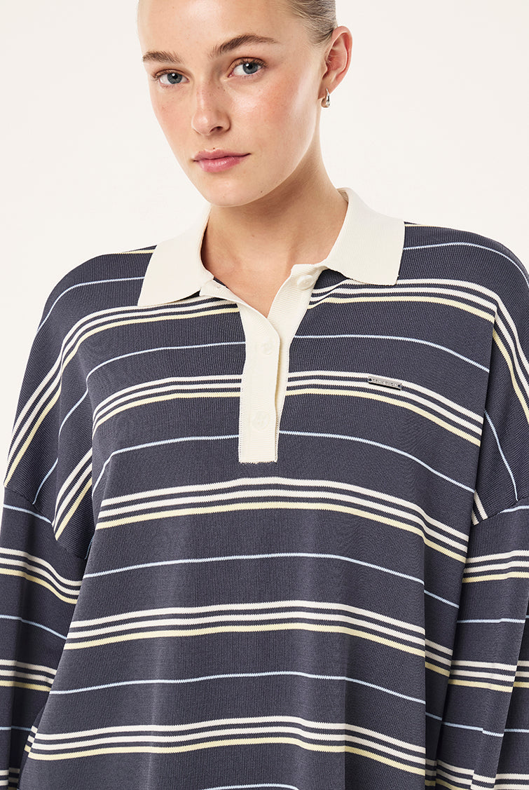 P.E Nation - Strata Rugby Knit (Marine Blue Stripe) P.E Nation