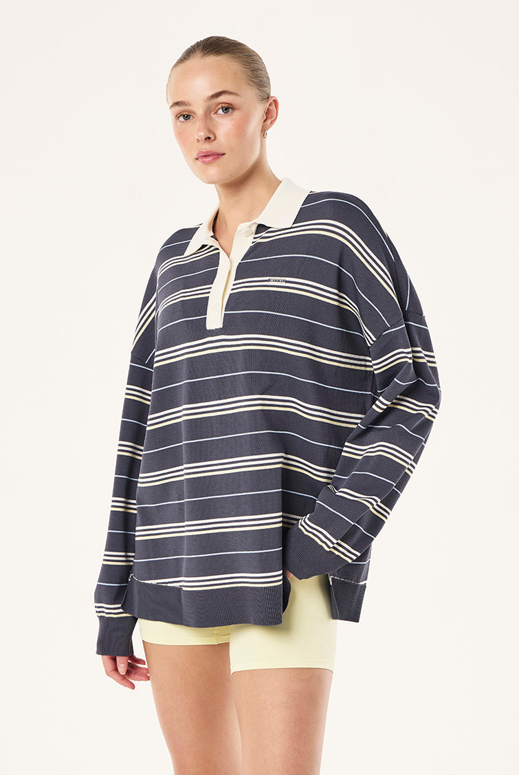 P.E Nation - Strata Rugby Knit (Marine Blue Stripe) P.E Nation
