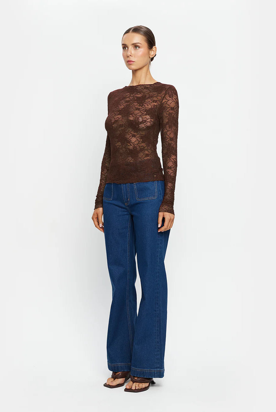 Kivari - Victoria Lace Top (Chocolate) Kivari