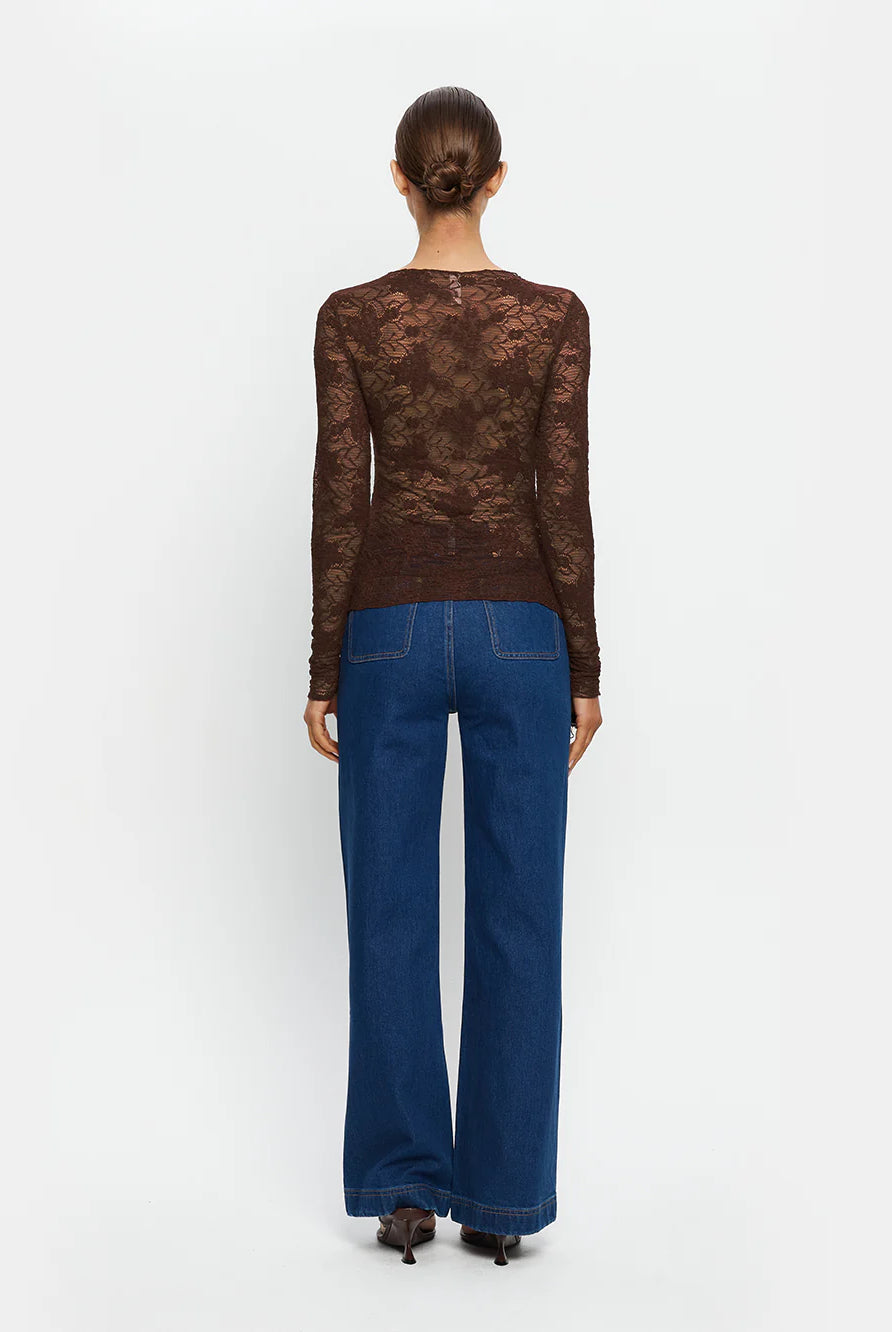 Kivari - Victoria Lace Top (Chocolate) Kivari