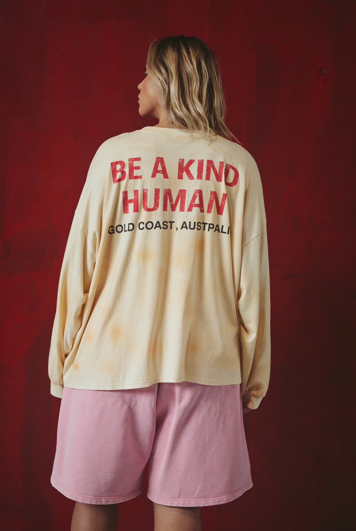 Sabbi - The Palms Hotel Long Sleeve Tee (Pastel Peach) Sabbi