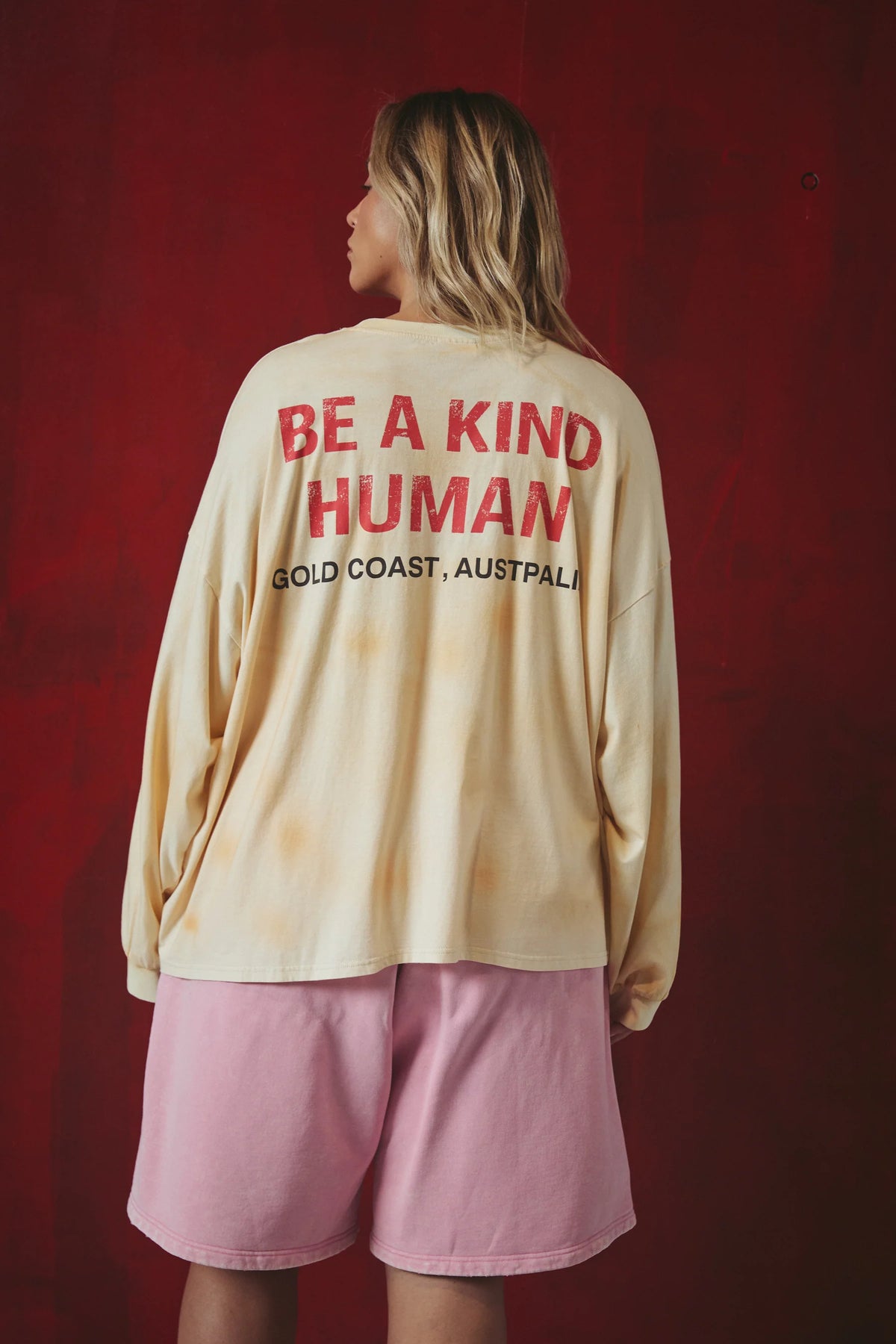 Sabbi - The Palms Hotel Long Sleeve Tee (Pastel Peach) Sabbi