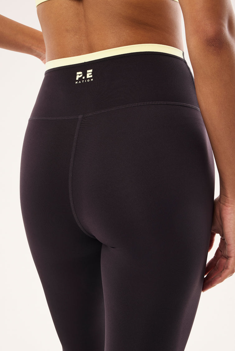 P.E Nation - Vita Full Length Leggings (Black Bean/Soft Yellow) P.E Nation