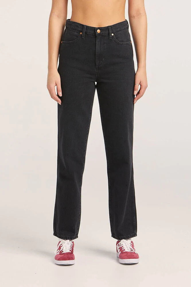Wrangler Mid Rise Vintage Straight Jean - Garage Black Wrangler