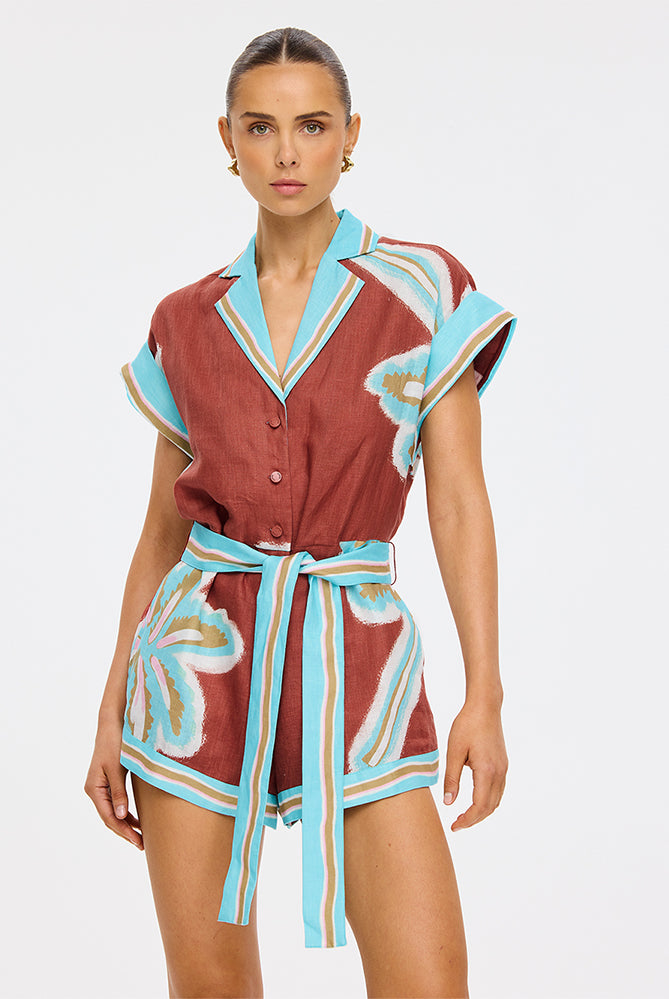 (Pre-Order) Kivari - Enzo Playsuit (Maroon) Kivari