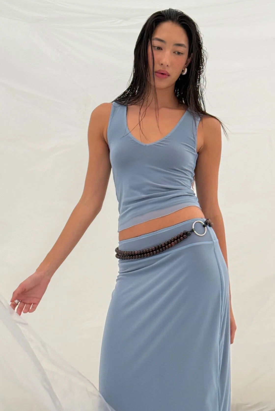 Arcaa - Eden Reversible Skirt (Pale Blue & Espresso) Arcaa