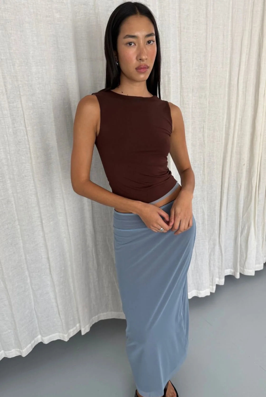 Arcaa - Eden Reversible Top (Pale Blue & Espresso) Arcaa