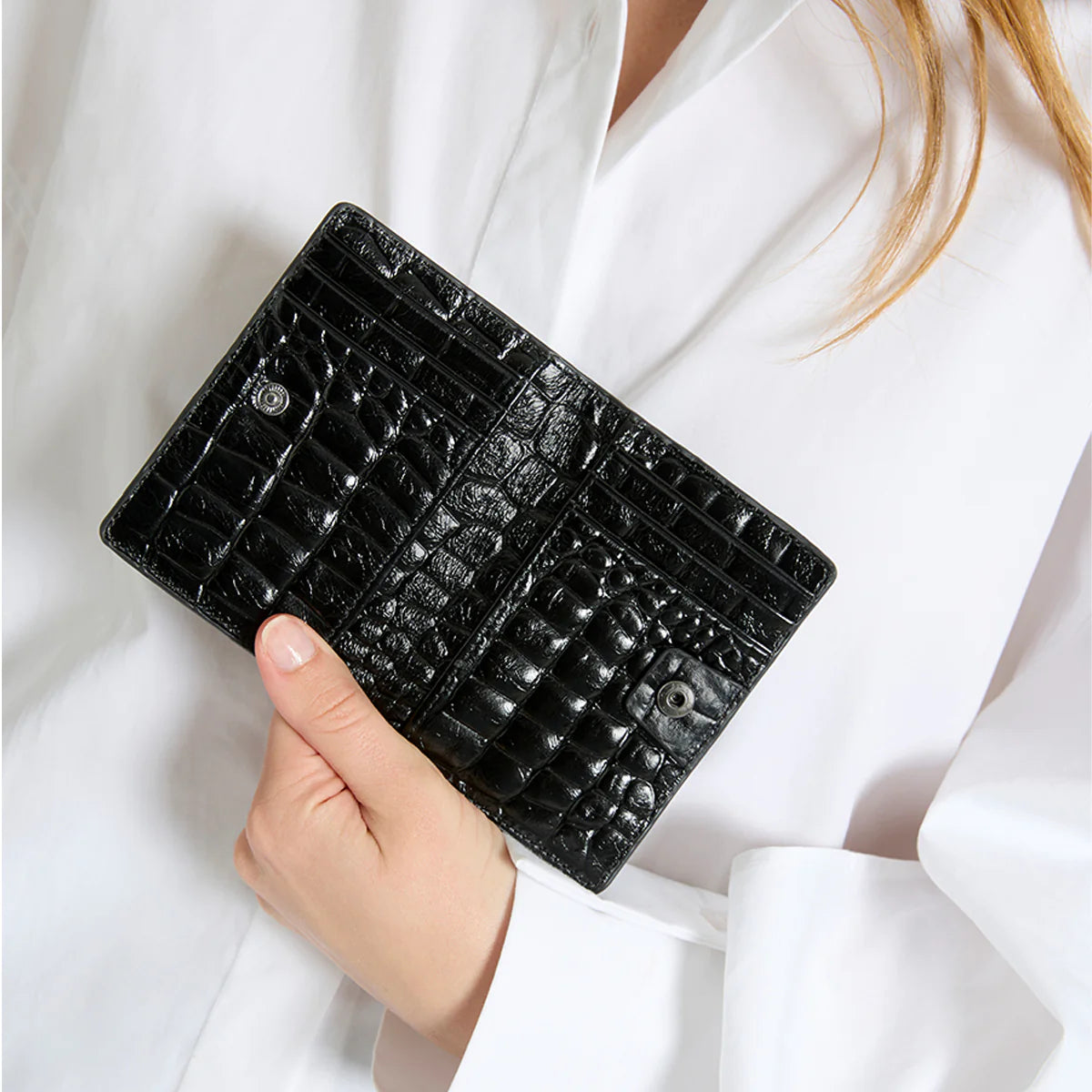 Status Anxiety Easy Does It - Black Croc Emboss Status Anxiety