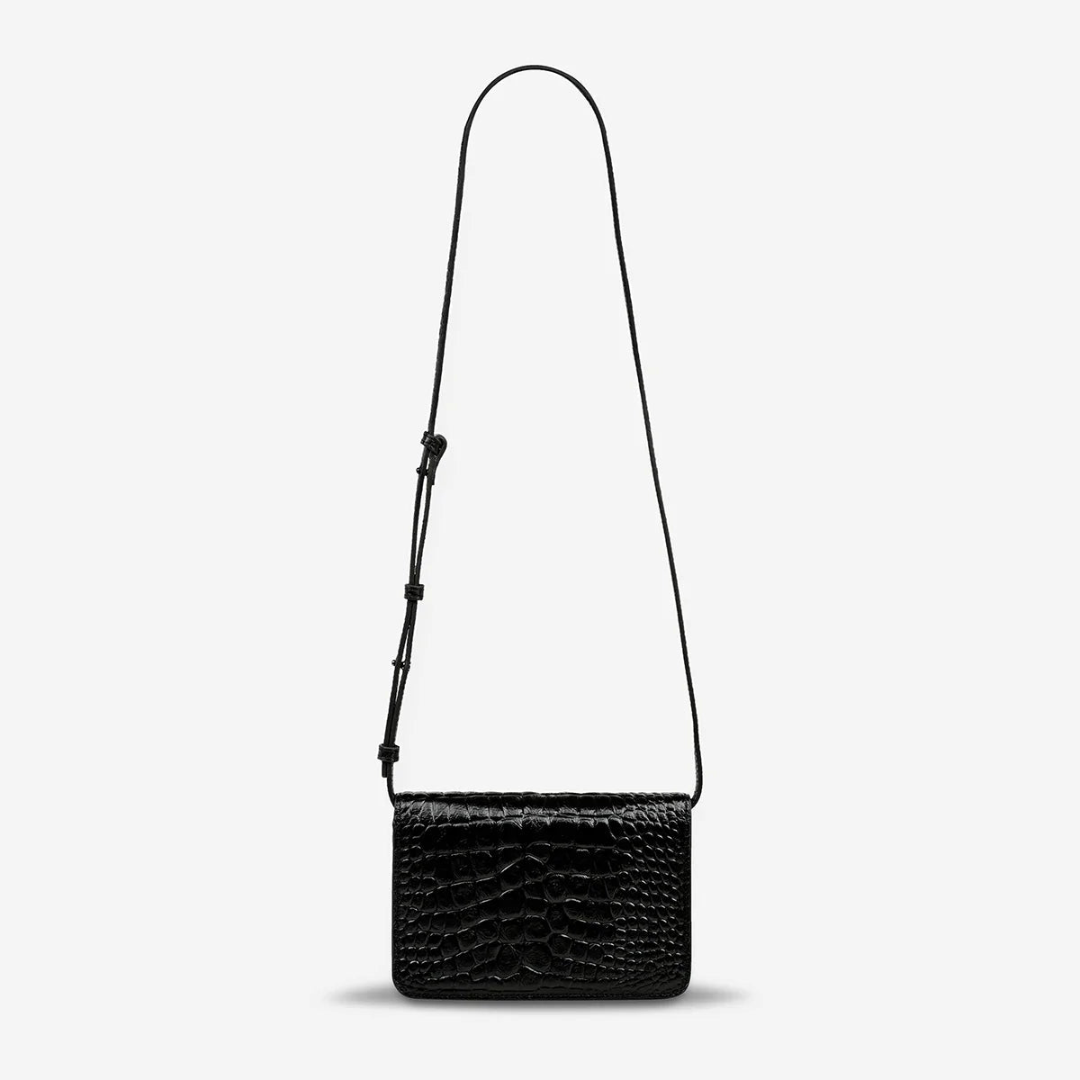 Status Anxiety She Burns Bag - Black Croc Emboss Status Anxiety