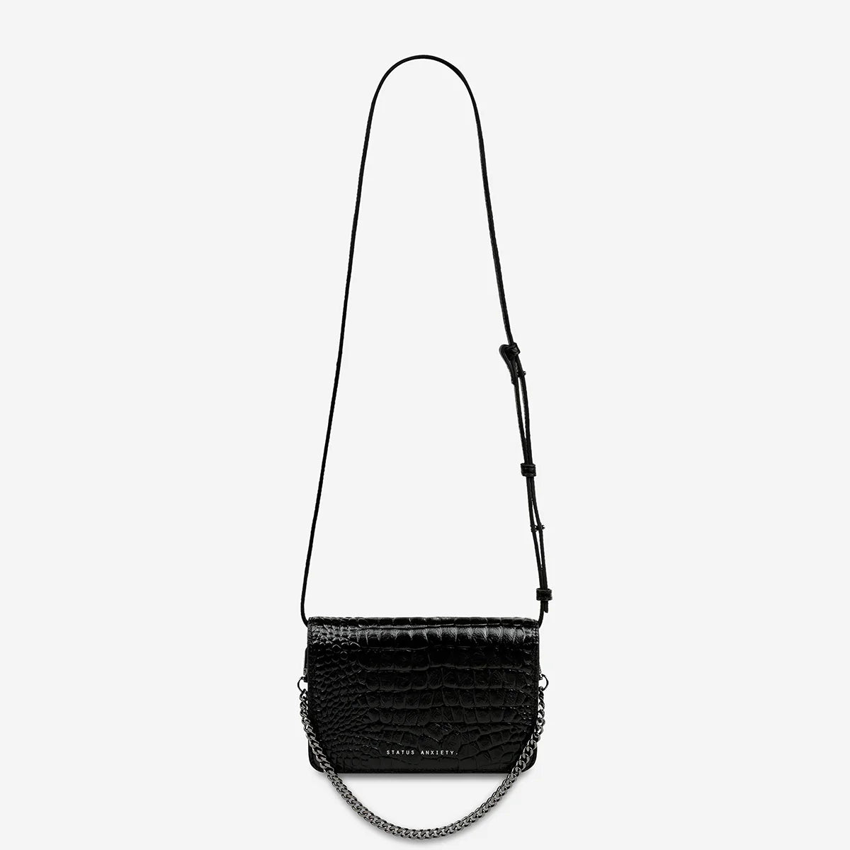 Status Anxiety She Burns Bag - Black Croc Emboss Status Anxiety