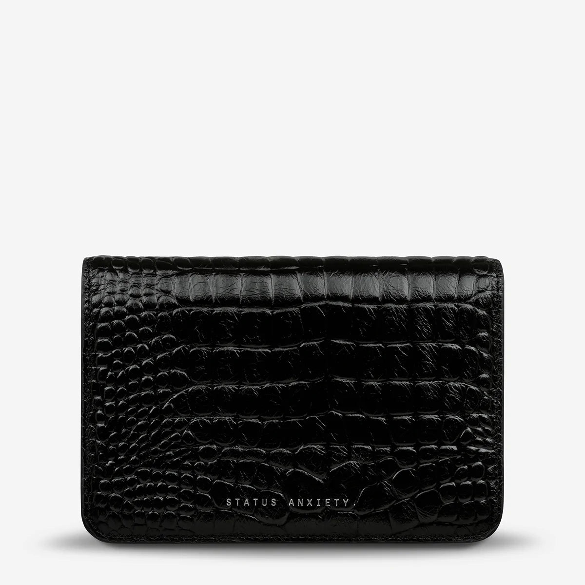 Status Anxiety She Burns Bag - Black Croc Emboss Status Anxiety