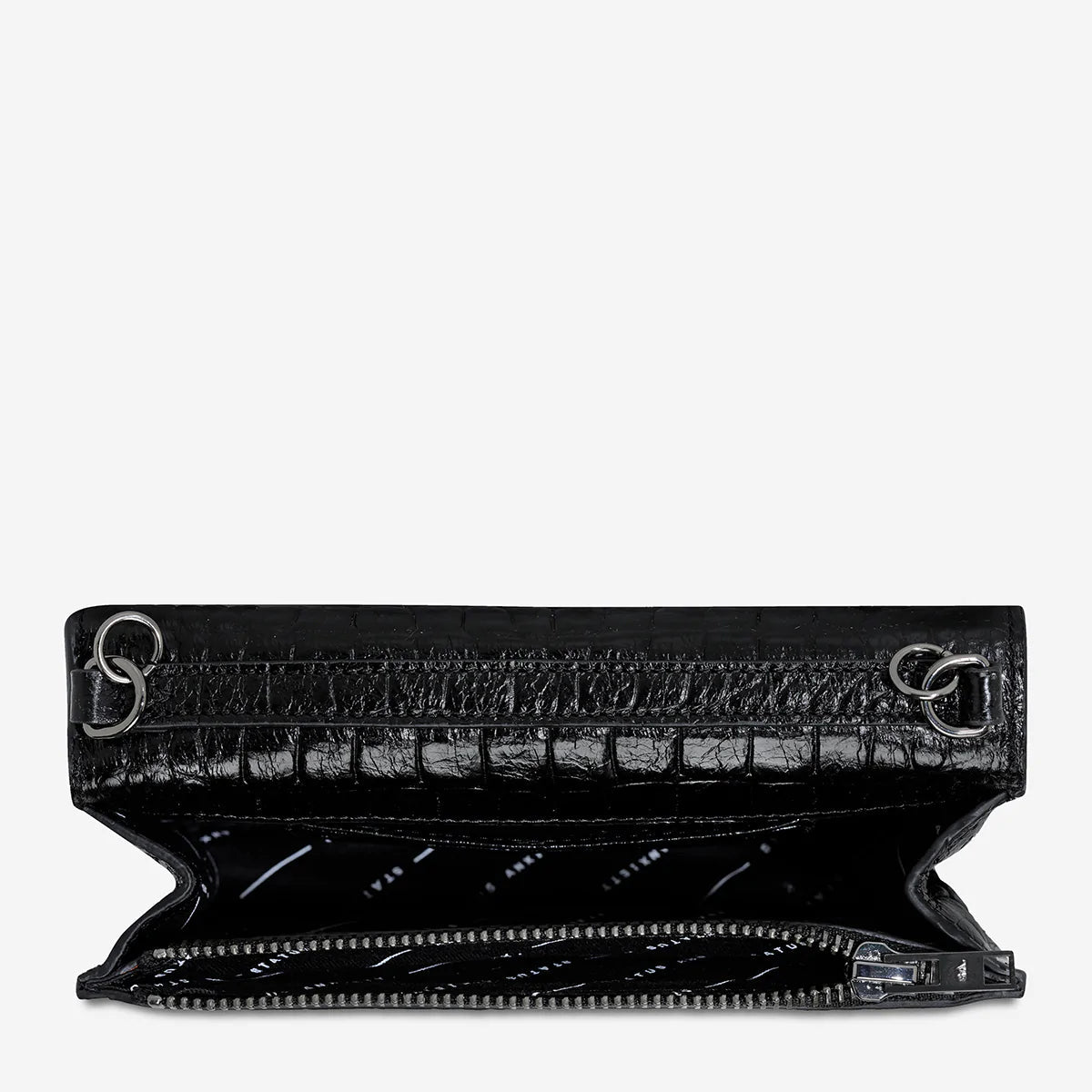 Status Anxiety She Burns Bag - Black Croc Emboss Status Anxiety