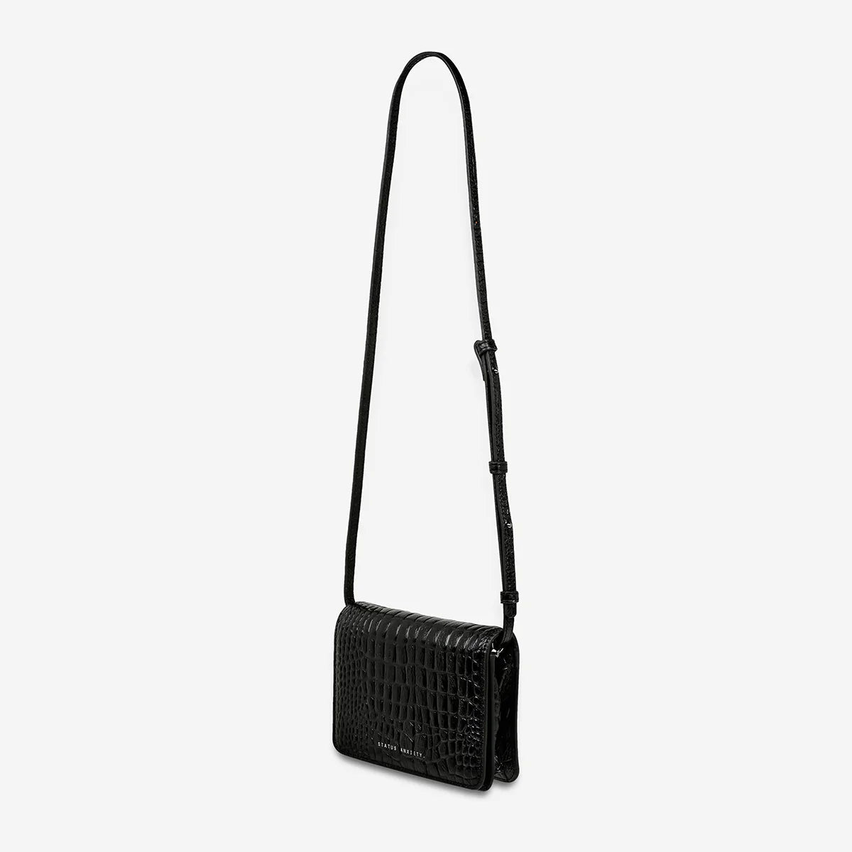 Status Anxiety She Burns Bag - Black Croc Emboss Status Anxiety