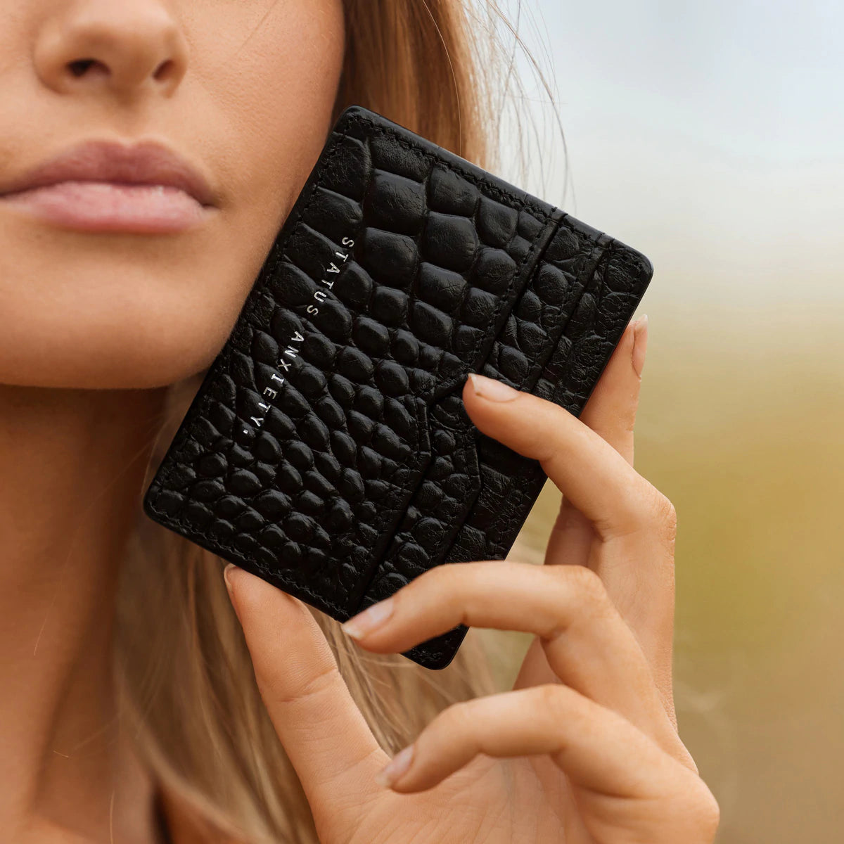Status Anxiety Together For Now - Black Croc Emboss Status Anxiety