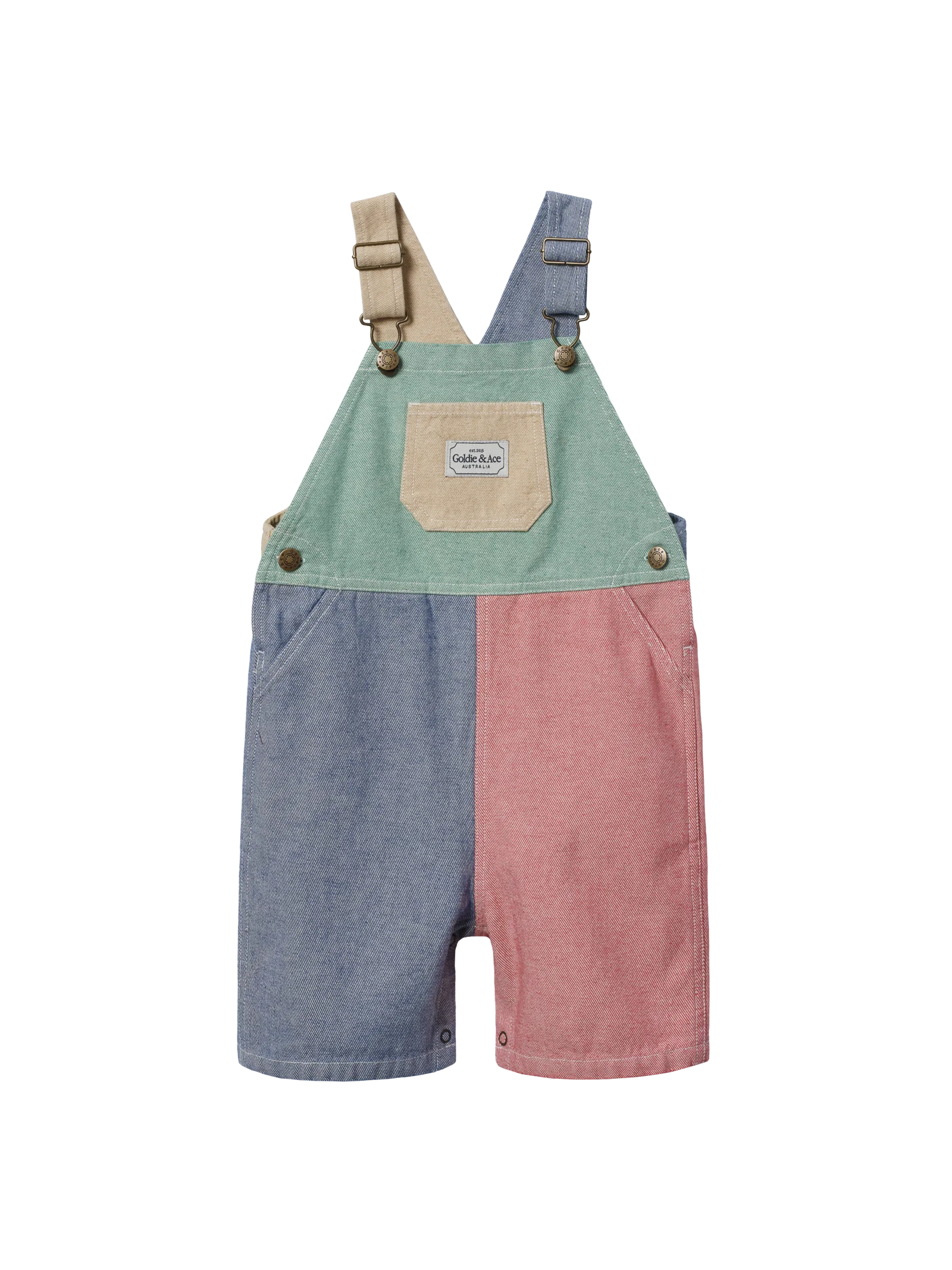 Goldie & Ace - Patchwork Stripe Burton Overalls Goldie + Ace