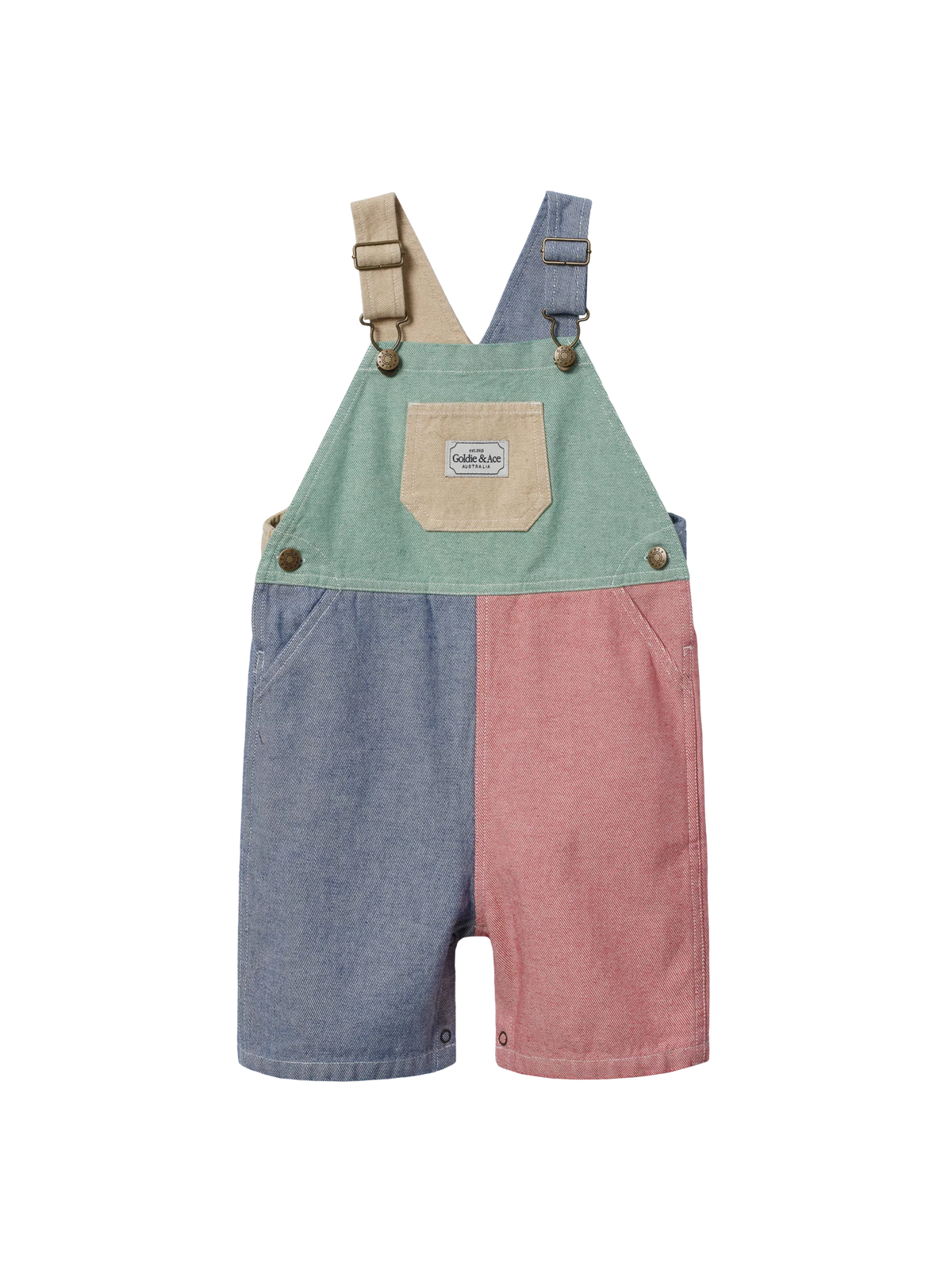 Goldie & Ace - Patchwork Stripe Burton Overalls Goldie + Ace
