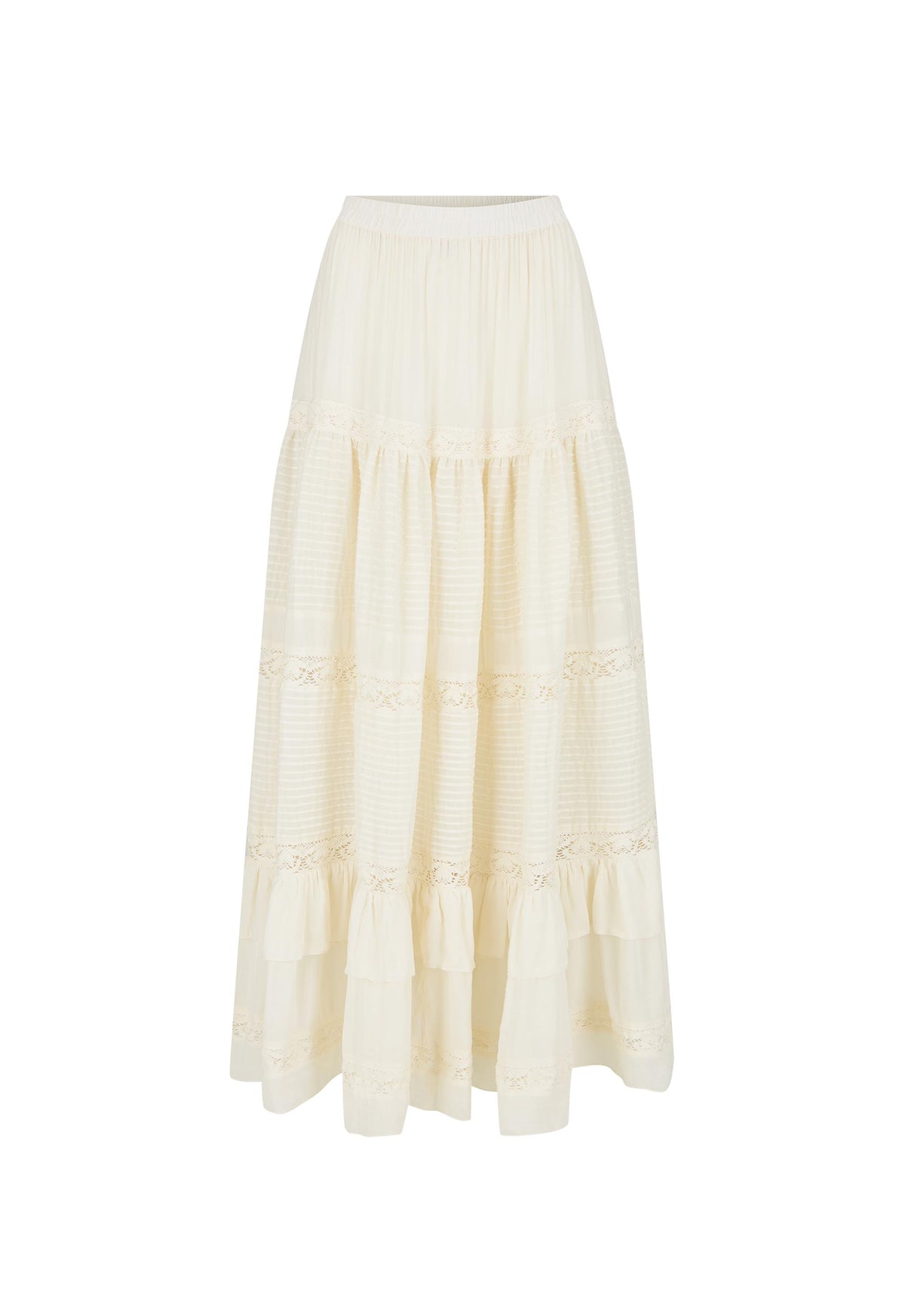 Spell - Ines Tiered Maxi Skirt (Light Sand) Spell