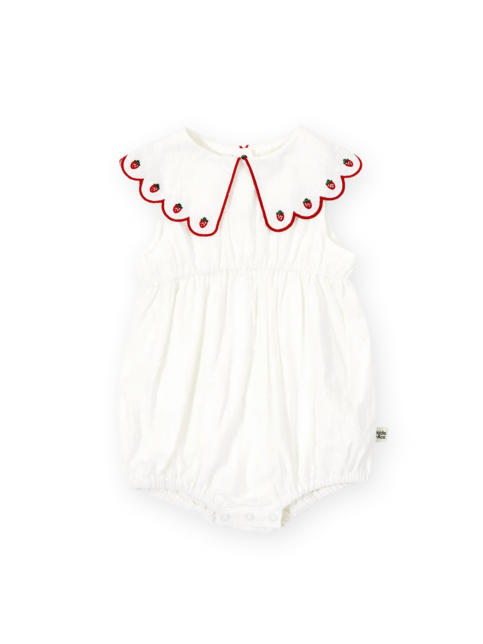 Goldie + Ace - Scallop Collar Strawberry Romper Goldie + Ace