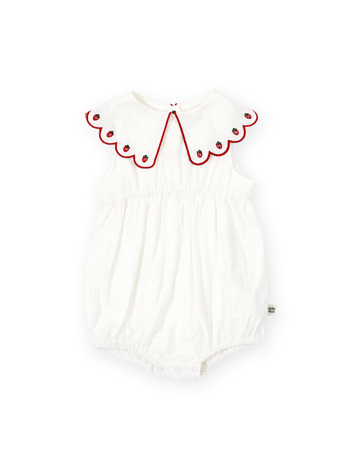 Goldie + Ace - Scallop Collar Strawberry Romper Goldie + Ace