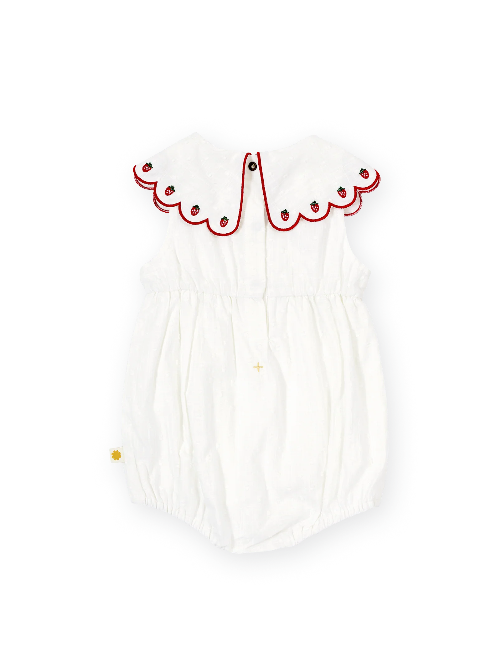 Goldie + Ace - Scallop Collar Strawberry Romper Goldie + Ace