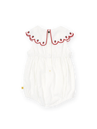Goldie + Ace - Scallop Collar Strawberry Romper Goldie + Ace