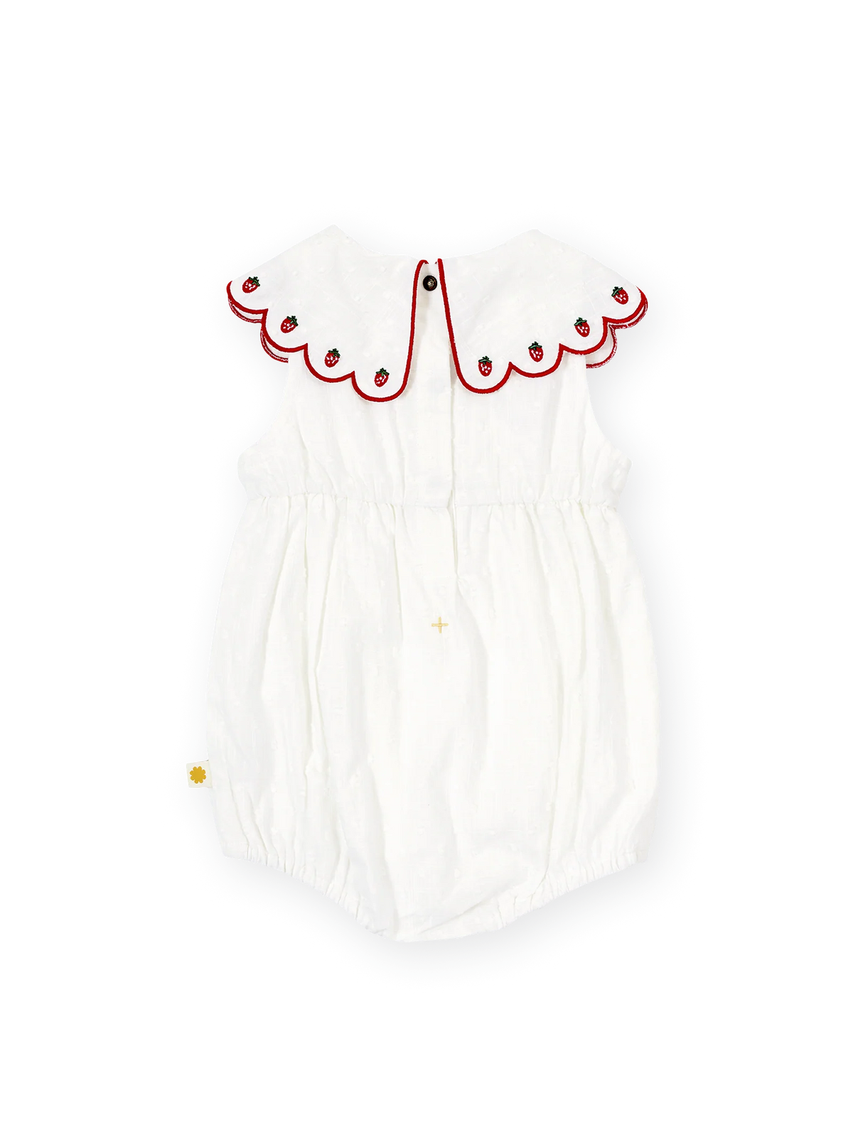 Goldie + Ace - Scallop Collar Strawberry Romper Goldie + Ace