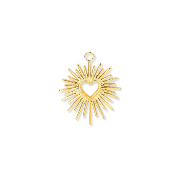 Sunbeam Heart Charm (Gold) By Barny