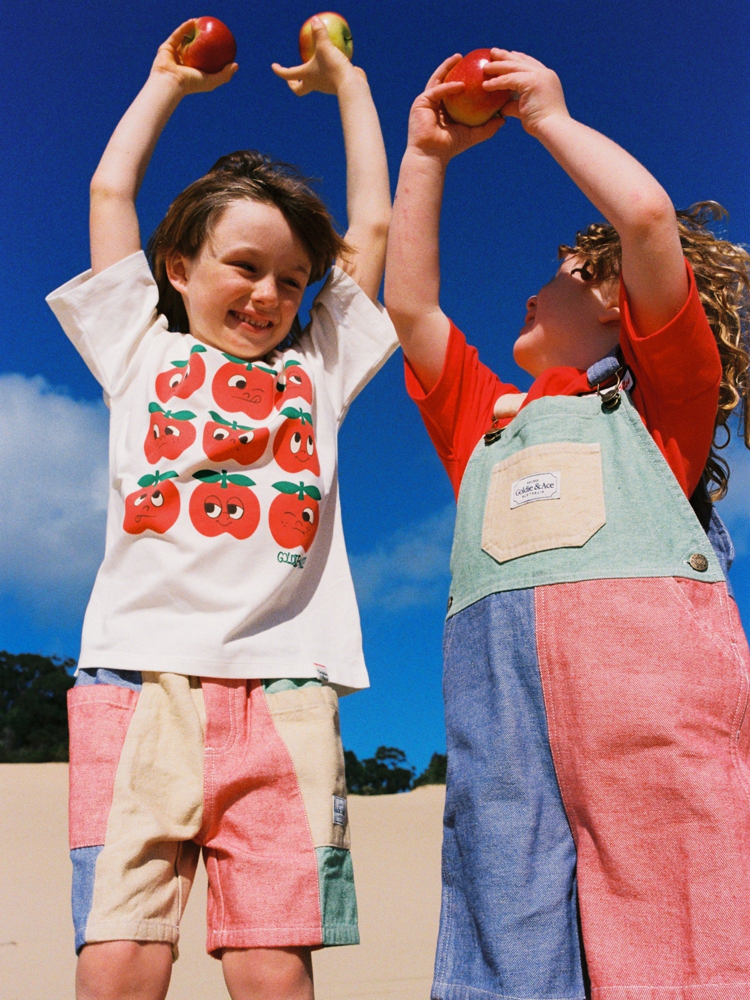 Goldie & Ace - Patchwork Stripe Burton Overalls Goldie + Ace